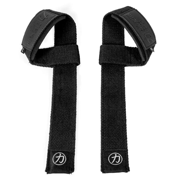 Lifting Straps - Long / Heavy Duty - Black/Yellow (Cotton