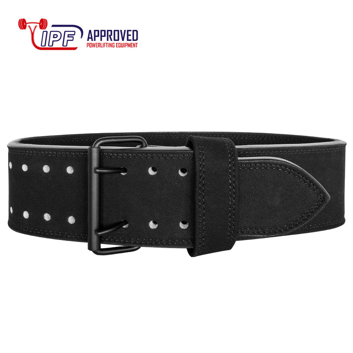 Double Prong Belt, All Black, 10MM - IPF Approved - Strength Shop