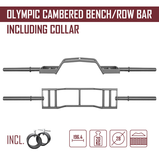 Olympic Cambered Bench/Row Bar - 20KG - Strength Shop