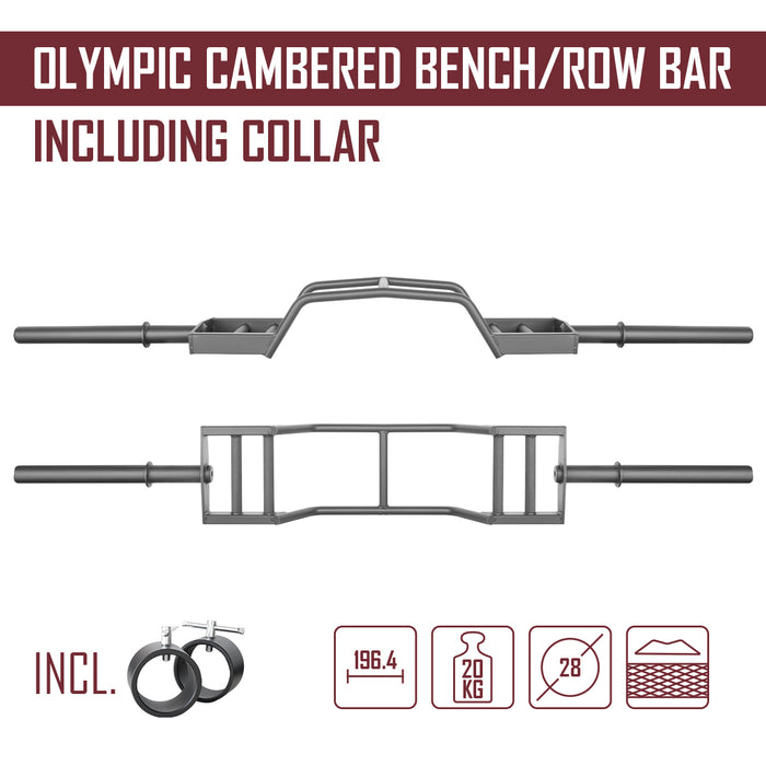 Olympic Cambered Bench/Row Bar - 20KG - Strength Shop
