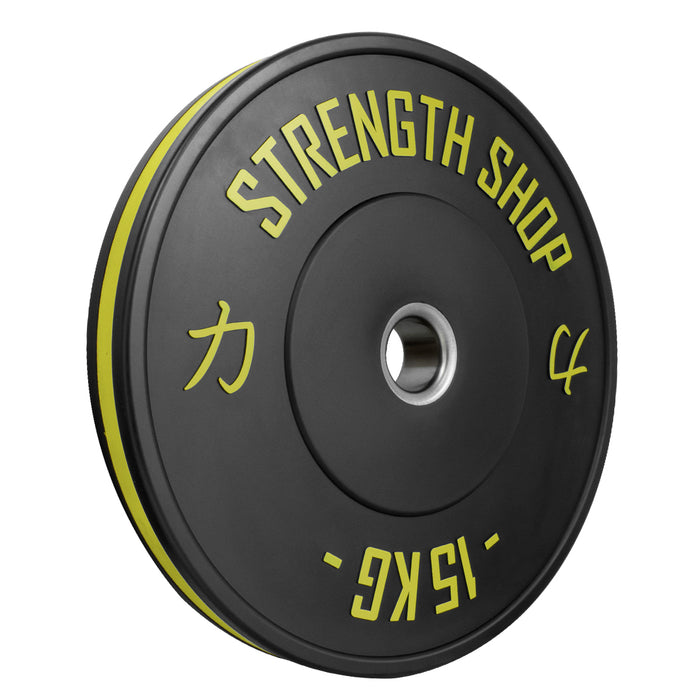 Rubber Bumper Plates w/ Colour Coded Stripe, 5kg-25kg or 150kg Set - Strength Shop