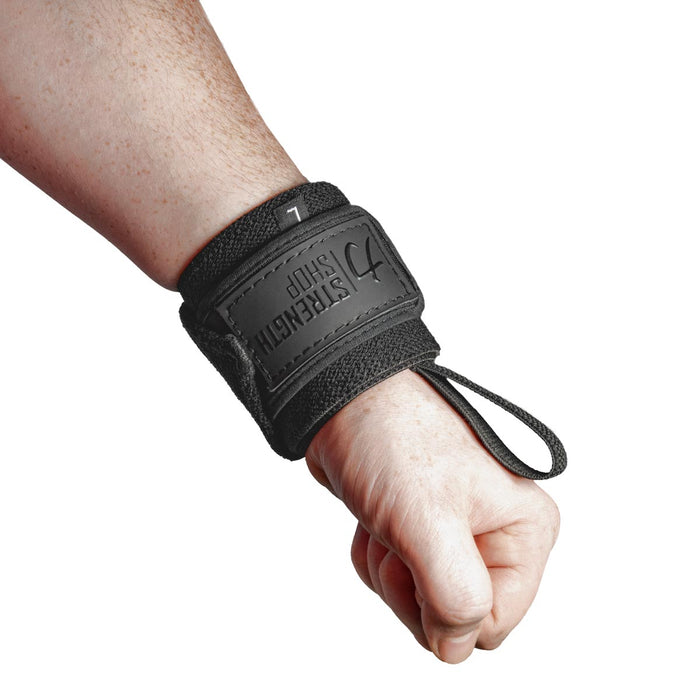 Stealth Black PRO Wrist Wraps – Medium, 30cm/60cm or 90cm, IPF Approved - Strength Shop