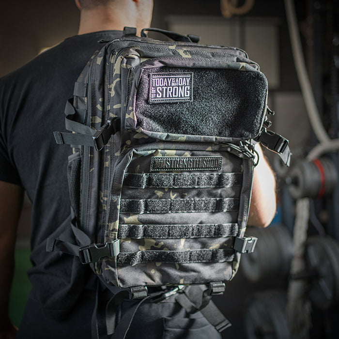Training Backpack 2.0, Dark Camo - Add Extra Patches - Strength Shop