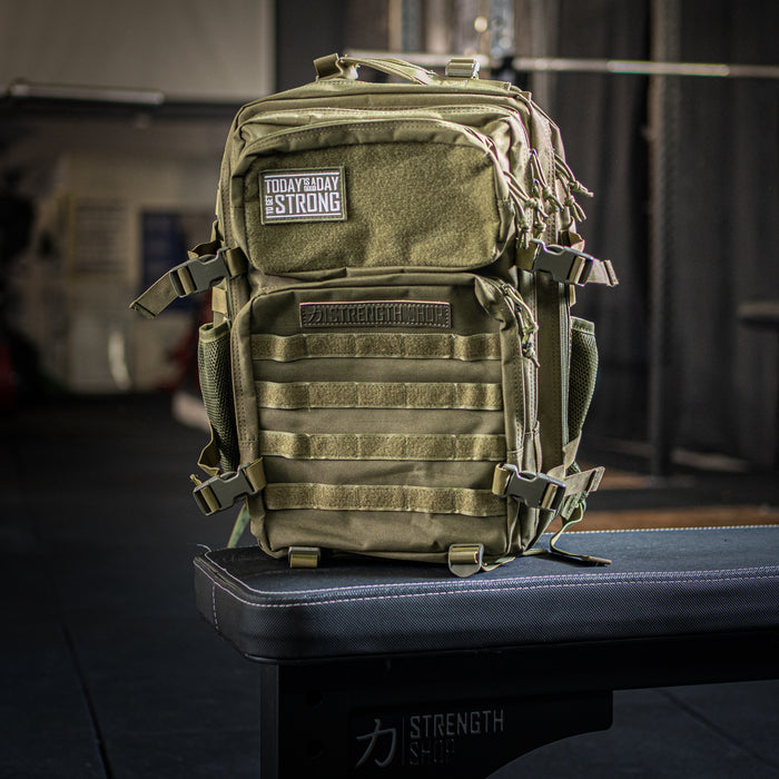 Training Backpack 2.0, Olive Green - Add Extra Patches - Strength Shop