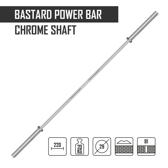 B-WARE Bastard Power Bar, Nickel Plated Shaft - Strength Shop
