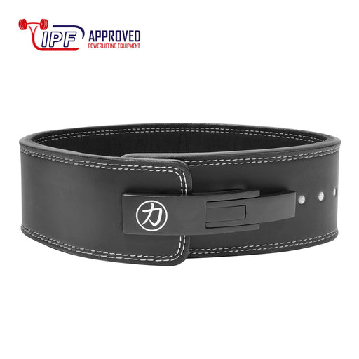 Embossed Black Lever Belt, 13mm - IPF Approved - Strength Shop