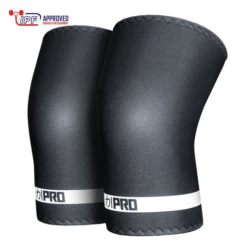 7mm Inferno PRO Knee Sleeves - Extra Stiff Neoprene, Black - IPF Approved - Strength Shop