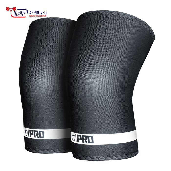 7mm Inferno PRO Knee Sleeves - Extra Stiff Neoprene, Black - IPF Appro