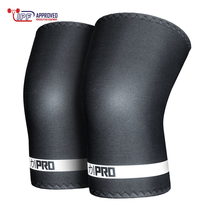 7mm Inferno PRO Knee Sleeves - Extra Stiff Neoprene, Black - IPF Approved - Strength Shop