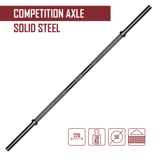 Competition Solid Steel Axle, 50MM Thick - 36KG - Strength Shop
