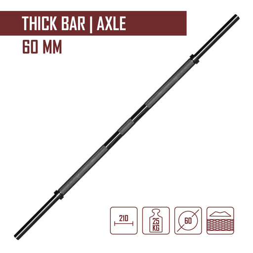 60MM Axle, Black Oxide Coated - 25KG - Strength Shop