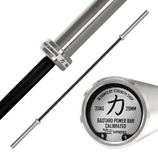 Calibrated 20kg Bastard Power Bar - Black Shaft, IPF Approved - Strength Shop