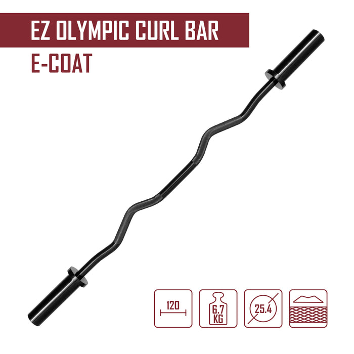 EZ Olympic Curl Bar, 6.7KG - E-Coat - Strength Shop