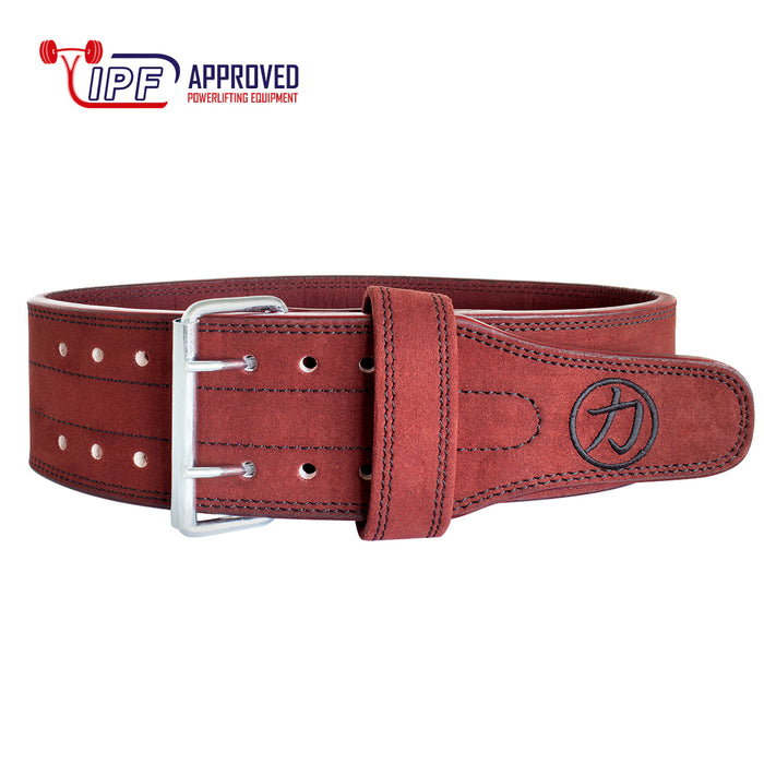 Double Prong Belt, Wine Red Colour, 10MM - IPF Approved - Strength Shop