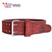 Double Prong Belt, Wine Red Colour, 10MM - IPF Approved - Strength Shop