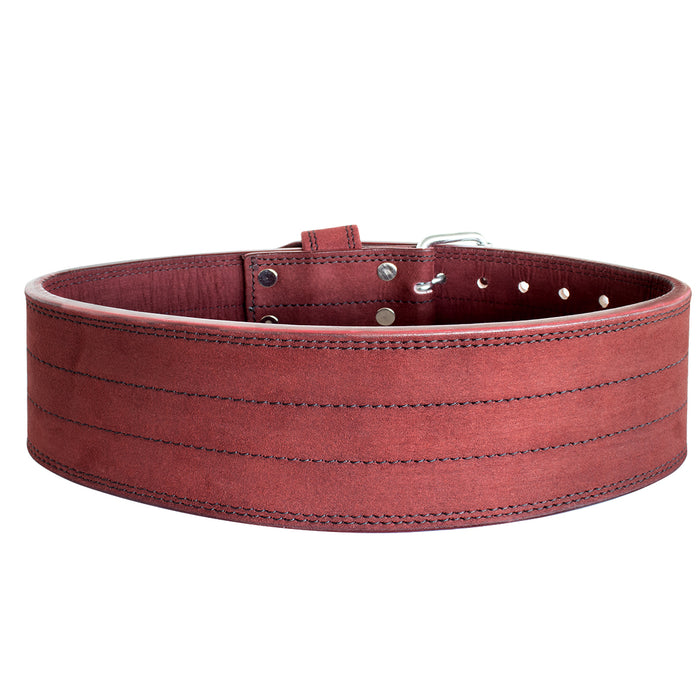 Double Prong Belt, Wine Red Colour, 10MM - IPF Approved - Strength Shop