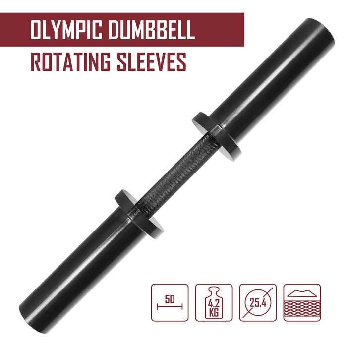 Olympic Dumbbell Handle with Rotating Sleeves - Strength Shop