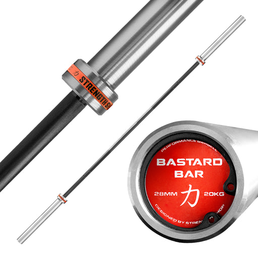 Bastard Hybrid Bar, Black, w/o Centre Knurling - Strength Shop