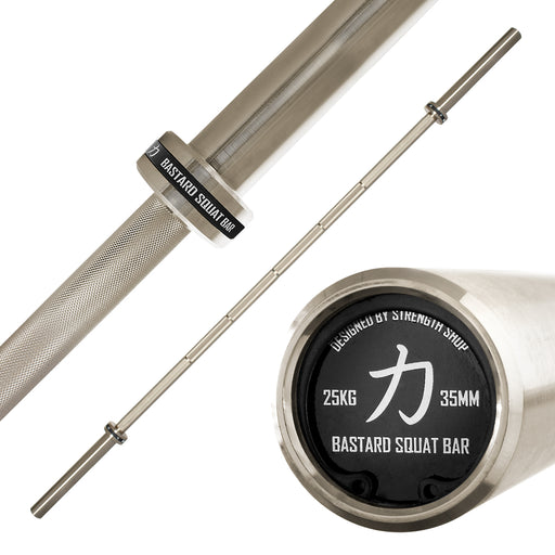 Bastard Squat Bar, 35mm/25kg – Fully Knurled - Strength Shop