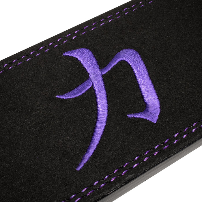 Black w/ Purple Stitching Lever Belt, 10mm - IPF Approved - Strength Shop
