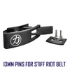 Lever buckle with long pins for 13mm stiff riot belt