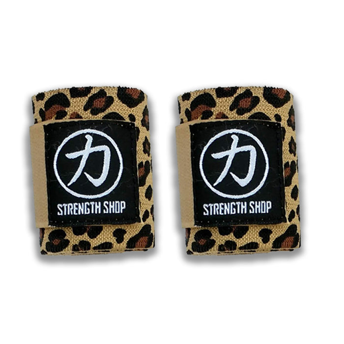 Medium Wrist Wraps, Leopard print - IPF Approved - Strength Shop