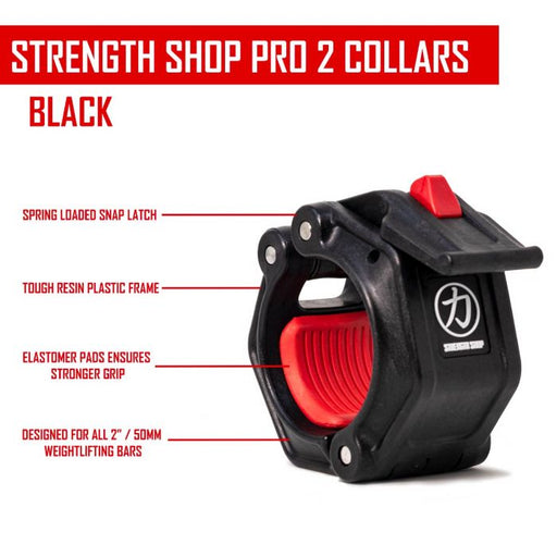 PRO 2 Olympic Flip Lock Collars by Lock Jaw, Black - Strength Shop