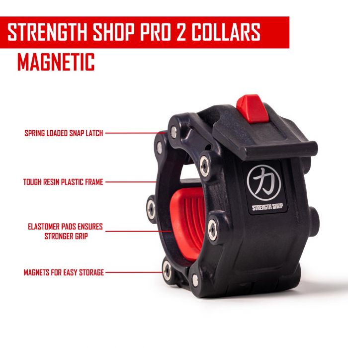 PRO 2 Magnetic Olympic Flip Lock Collars by Lock Jaw, Black - Strength Shop