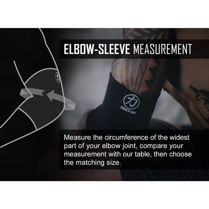 Double Ply Elbow Sleeves, Black - 1 Pair - Strength Shop