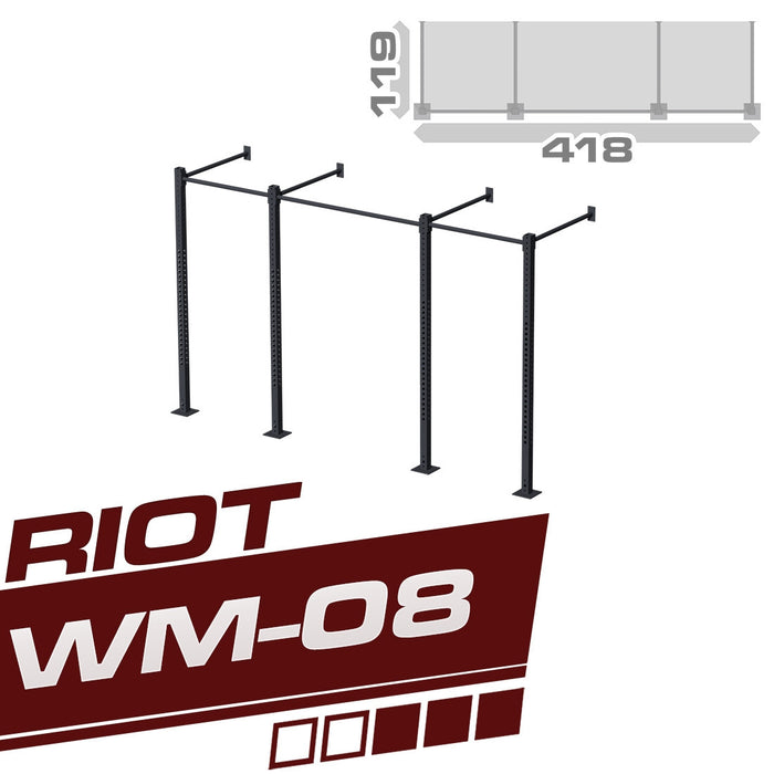 Riot WM-02 Double Cube Rig, Wall Mounted - 2.5 Metres - Strength Shop