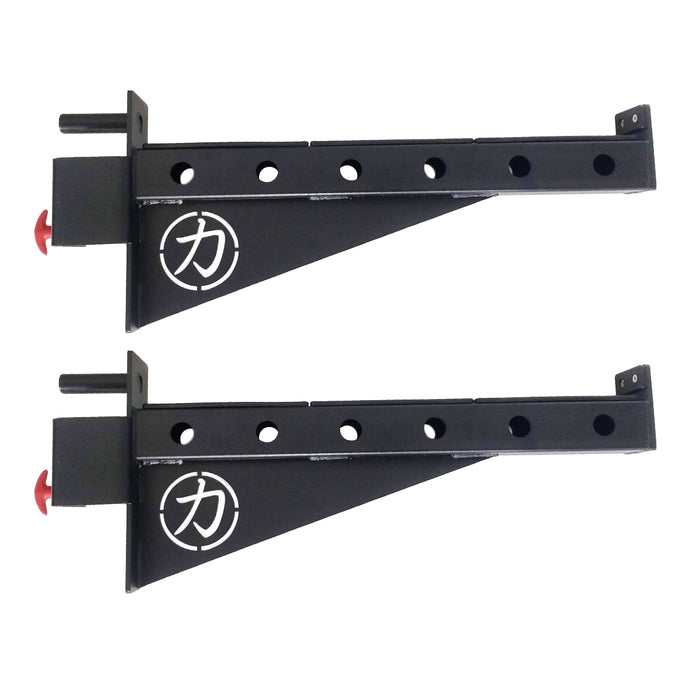 Heavy Duty Safeties for Riot Cages, With Front Pin - 1 Pair (75MM) - Strength Shop