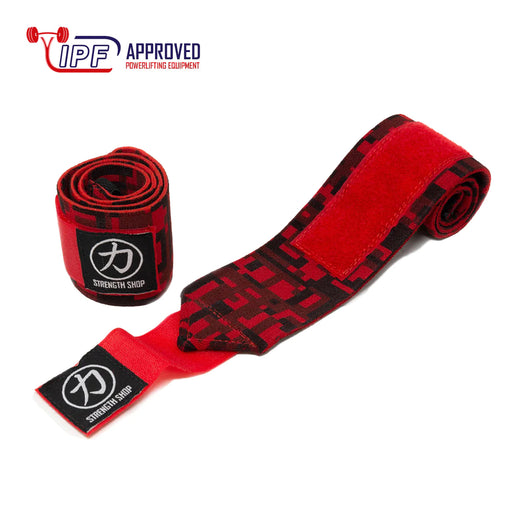 Heavy Wrist Wraps, Red Digital Camo - IPF Approved - Strength Shop