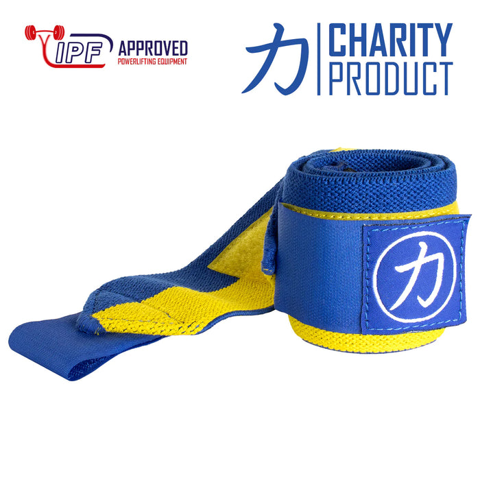 Ukraine Charity Wrist Wraps, 60cm - Medium, IPF Approved - Strength Shop