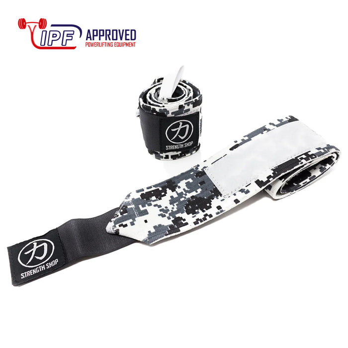 Heavy Wrist Wraps, Digital Camo, 60CM - IPF Approved - Strength Shop