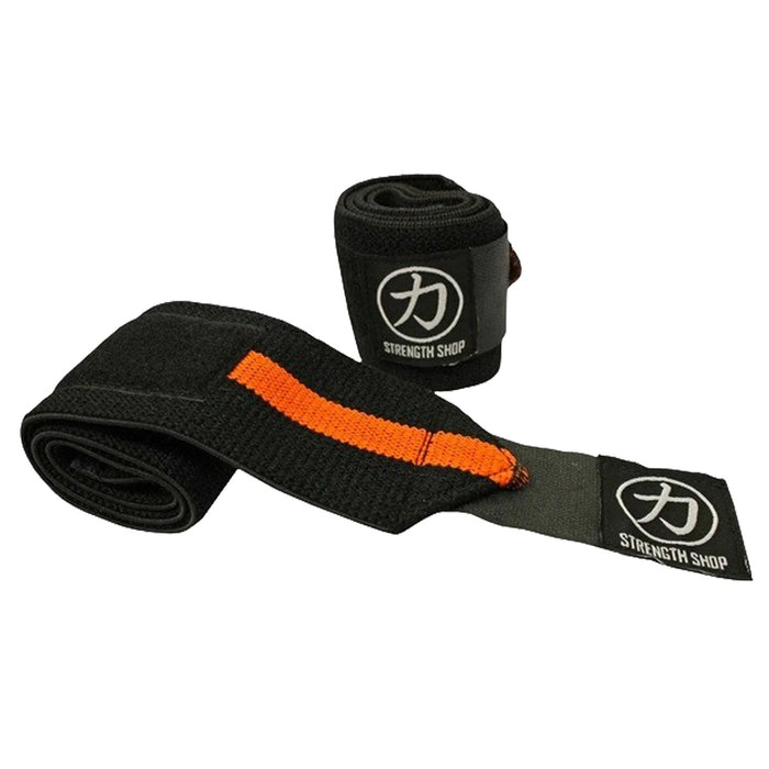 Medium Wrist Wraps, Black Orange - IPF Approved - Strength Shop