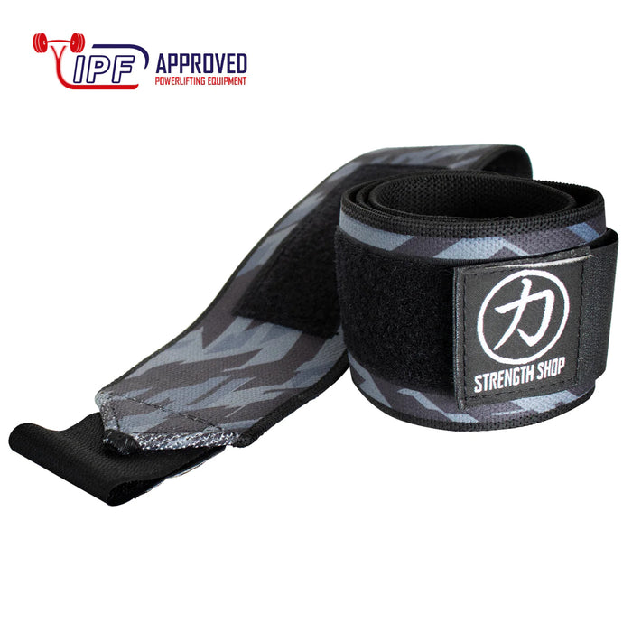 Medium Wrist Wraps - Dark Camo print - IPF Approved - Strength Shop