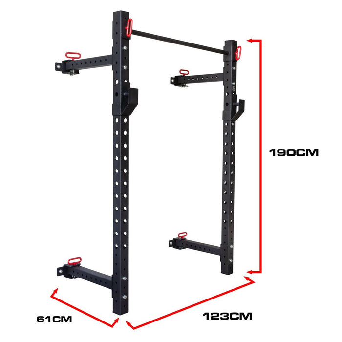 Riot Garage Wall-Mounted Foldable Rack - 1.9m Tall, Black - Strength Shop