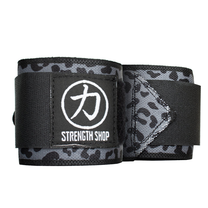Light Wrist Wraps - Dark Leo Print - IPF Approved - Strength Shop